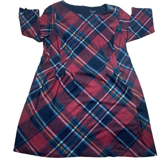 Connected Apparel Womens Plus Knit Plaid Shift Dress Size 20W - Picture 4 of 5